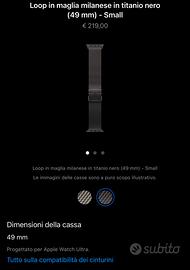 Cinturino Apple Watch Ultra maglia milanese