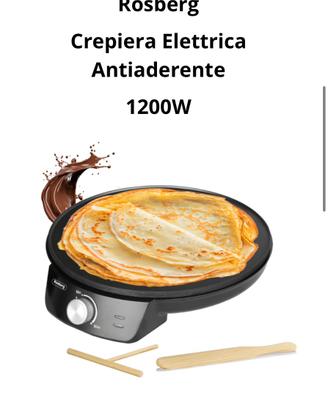Crepiera Rosberg elettrica 1200W antiaderente