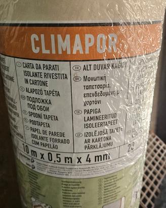 Isolante muri Climapor carta parati cartone