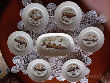 SERVIZIO DA PESCE DI 6 PIATTI + VASSOIO NON USATO