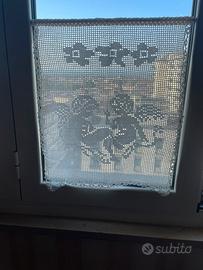 Tenda ad uncinetto con putti cotone bianco