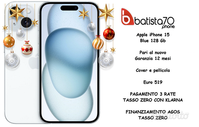 Apple iPhone 15 Blue 128 Gb