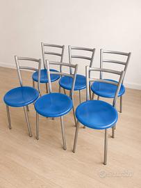 Set di 6 sedie moderne con struttura in metallo