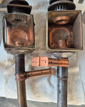 2 lampade antiche francese da carozze fine 800.