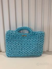 Borsa Clutch bag punto stella fatta con uncinetto