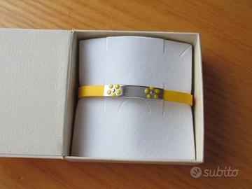 BRACCIALE IN SILICONE ACCIAIO E ORO