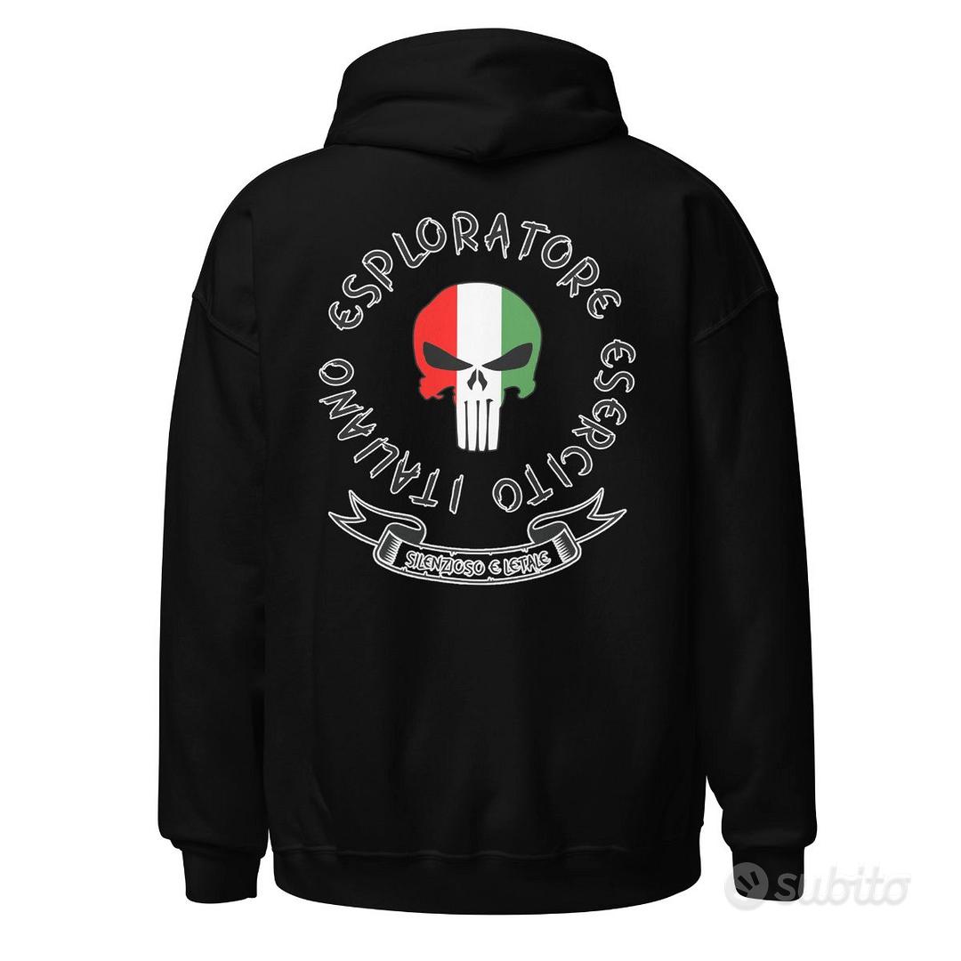 Felpa cappuccio militare stile esercito italiano Abbigliamento e