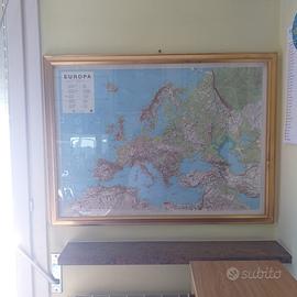 Carta geografica dell’Europa – con cornice, 100x80