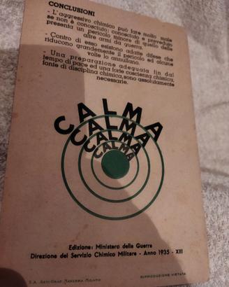 Libretto ministero della guerra fascismo gas ww2