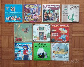 Lotto di 10 Vinili 45 Giri di Fiabe per Bambini