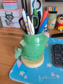 Portapenne in Vetroresina con base Marmo