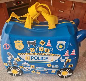 Trunki Valigia cavalcabile police car blu