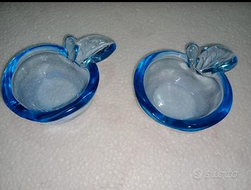 Due Posacenere "Mela" in Cristallo Francese anni70