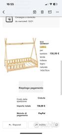 Letto montessori con materasso 140x70
