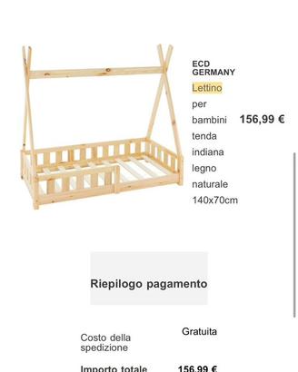 Letto montessori con materasso 140x70