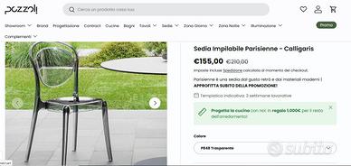4 Sedie trasparenti Calligaris Parisienne