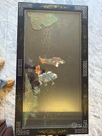 Tavolino orientale decorato in pietra 