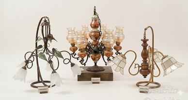 Lotto 3 Lampadari Vintage/Antichi –Stili Assortiti