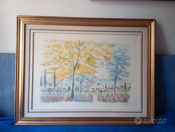 Litografia multipla dell'artista Michele Cascella