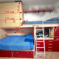 Cameretta doppio letto e scrivania