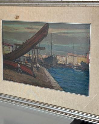 Quadro di Dino Menato “Darsena” ‘900 Vintage