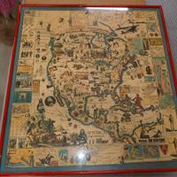 Mappa Pittorica America Settentrionale Vintage