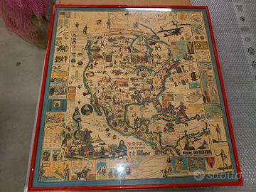 Mappa Pittorica America Settentrionale Vintage