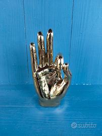 Mano in ceramica color oro lucido 