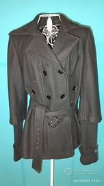 giacca caban doppio petto nera lana