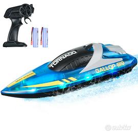 Barca RC Giocattolo Barca 2,4 GHz 12 km/h luce LED