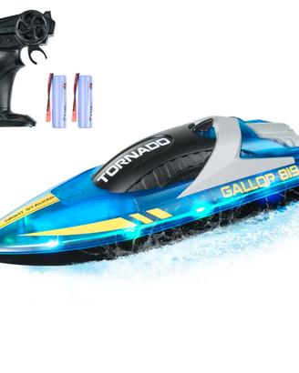 Barca RC Giocattolo Barca 2,4 GHz 12 km/h luce LED