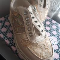 Sneakers bambina beige oro 33 MARJROSE  