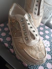 Sneakers bambina beige oro 33 MARJROSE  