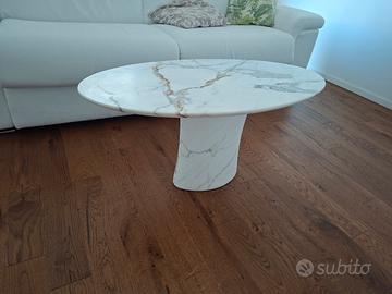 tavolino bianco in marmo statuarietto 
