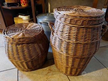 cesti portabiancheria in vimini 
