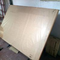 tavolo da disegno in legno con ingranaggi in ghisa