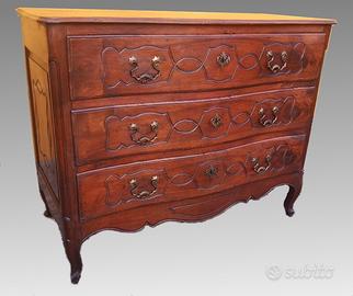 Cassettone Luigi XV Parmigiano antico in noce