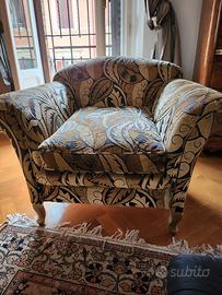 poltrona anni '20 rivestita in velluto Osborne 