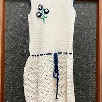 Vintage anni 60 abito a uncinetto bimba