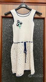 Vintage anni 60 abito a uncinetto bimba