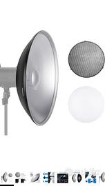 Beauty dish riflettore softbox per flash led bowen