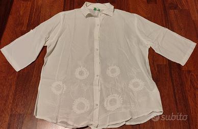 Camicia bianca ricamata Marila - Taglia XL