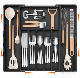 Portaposate estensibile 30,5-52 cm 5-8 scomparti