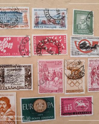 13 francobolli italiani usati del 1960/61