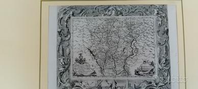 antica mappa di Bergamo rarissima xilografia 