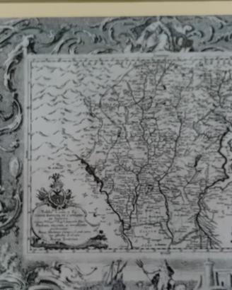antica mappa di Bergamo rarissima xilografia 