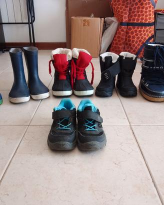stivali pioggia/neve e scarpe da trekking