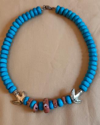 collana con pietre dure turchesi