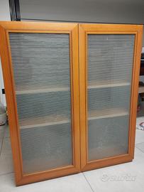 Mobiletto pensile/Vetrinetta con ante in vetro