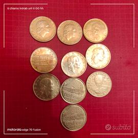 10 monete da 200 lire italiane